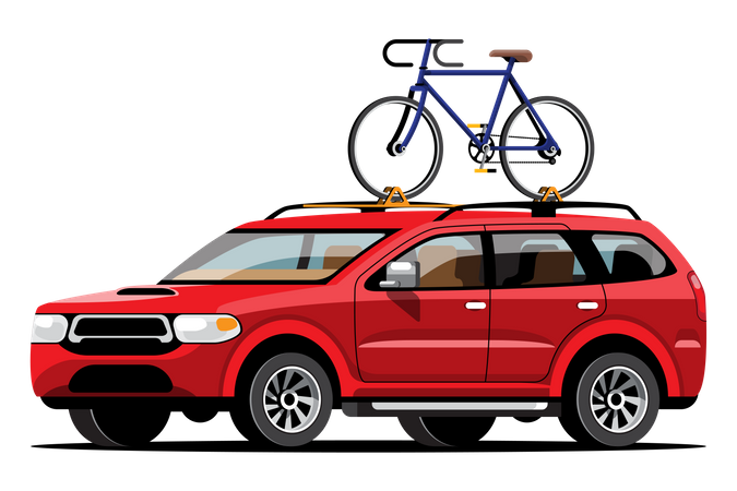 Carry bicycle on their cars  Illustration