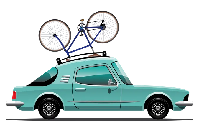 Carry bicycles on cars  Illustration
