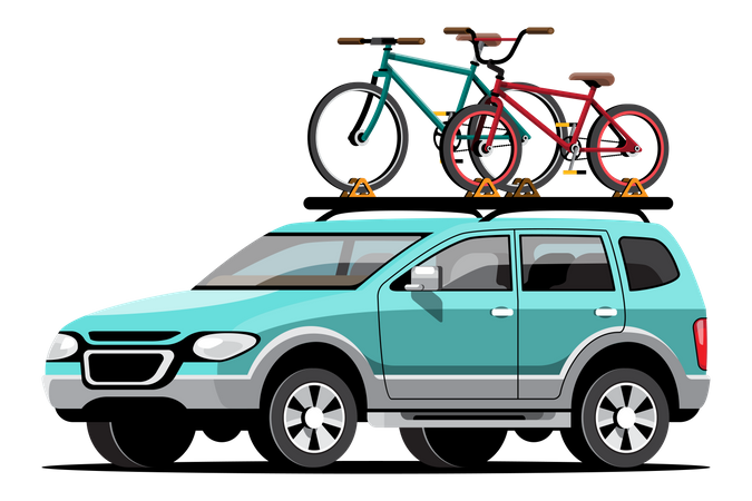 Carry bicycles on cars Illustration