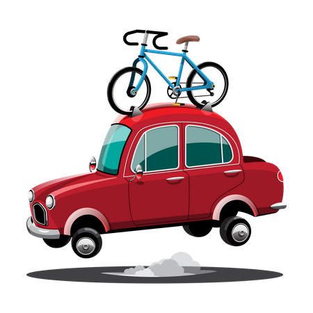 Carry bicycles on cars Illustration