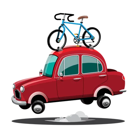 Carry bicycles on cars  Illustration