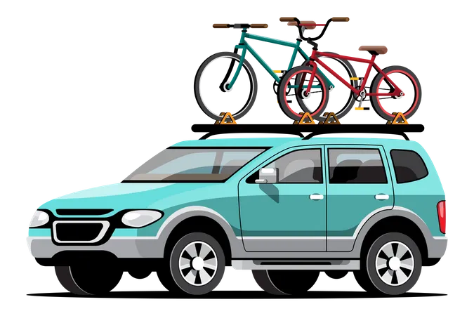 Carry bicycles on cars  Illustration