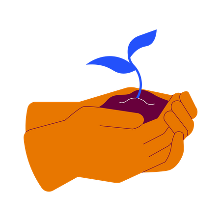 Carrying a plant  Illustration