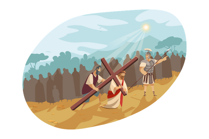 Carrying Cross  Illustration