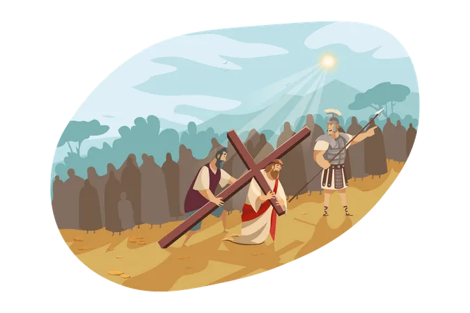 Carrying Cross  Illustration