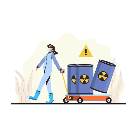 Carrying nuclear waste  Illustration