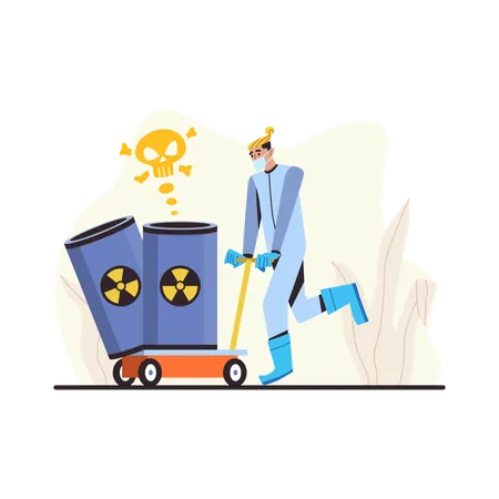 Carrying nuclear waste  Illustration