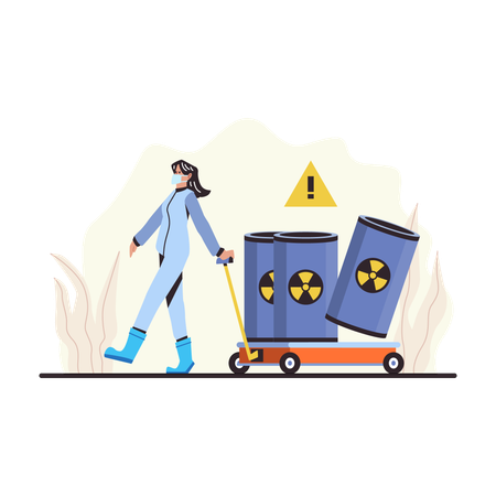 Carrying nuclear waste  Illustration