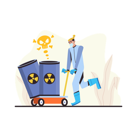 Carrying nuclear waste  Illustration