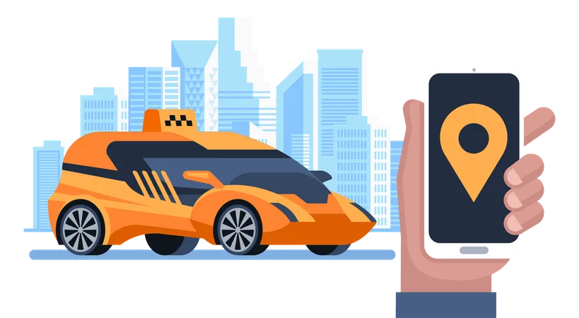 Carsharing-App  Illustration