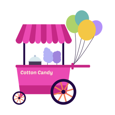 Cart Cotton Candy  Illustration