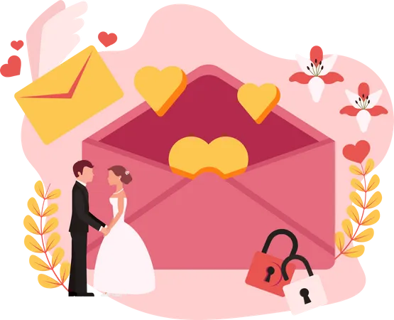 Carta de boda  Ilustración