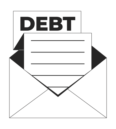 Carta de deuda en sobre  Ilustración