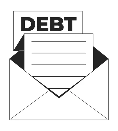 Carta de deuda en sobre  Ilustración