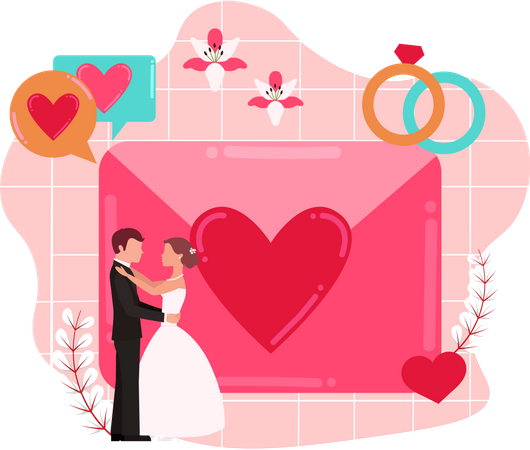 Cartão de convite de casamento  Illustration