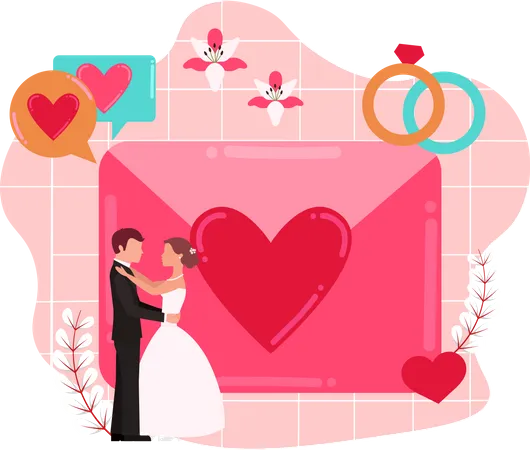 Cartão de convite de casamento  Illustration