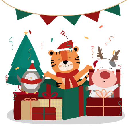 Cartão de convite de natal  Ilustração