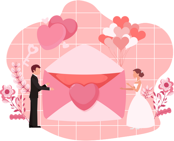 Cartão de casamento  Ilustração