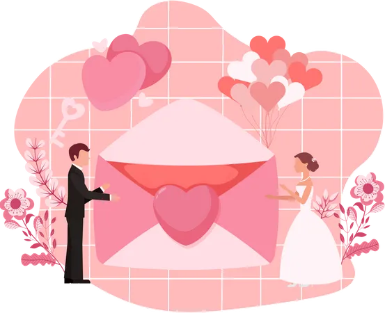 Cartão de casamento  Ilustração