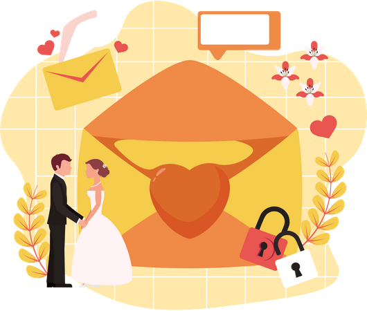 Cartão de casamento  Ilustração