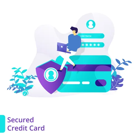 Cartão de crédito garantido  Ilustração
