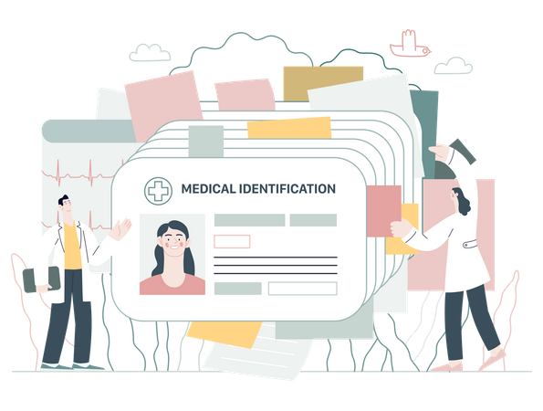 Carteira de identidade médica  Ilustração