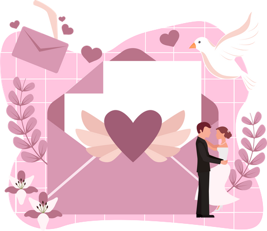 Carte d'invitation de mariage  Illustration