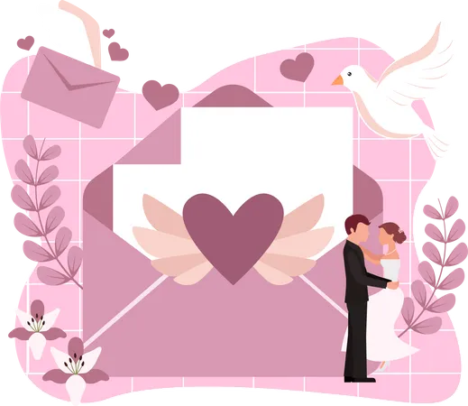 Carte d'invitation de mariage  Illustration