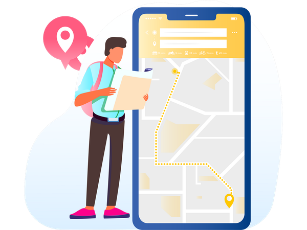 Carte de recherche touristique  Illustration