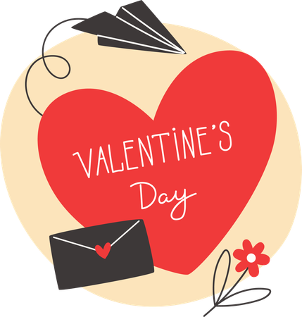 Carte de Saint Valentin avec entendre  Illustration