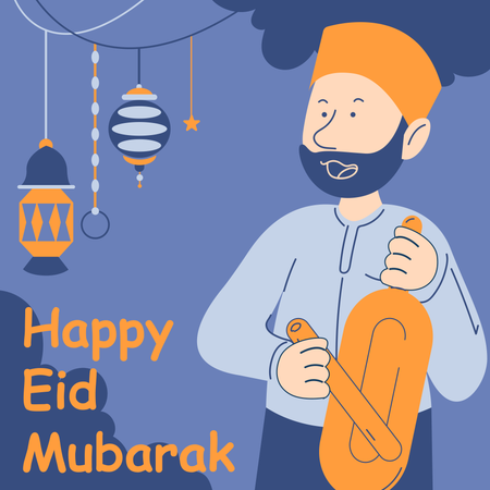 Carte de vœux pour l'Aïd Moubarak  Illustration
