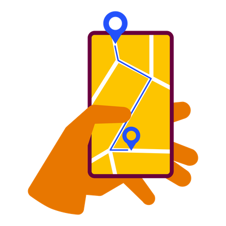 Carte GPS mobile  Illustration