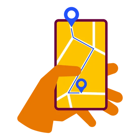 Carte GPS mobile  Illustration