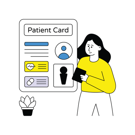 Carte du patient préparée par la direction de l'hôpital  Illustration