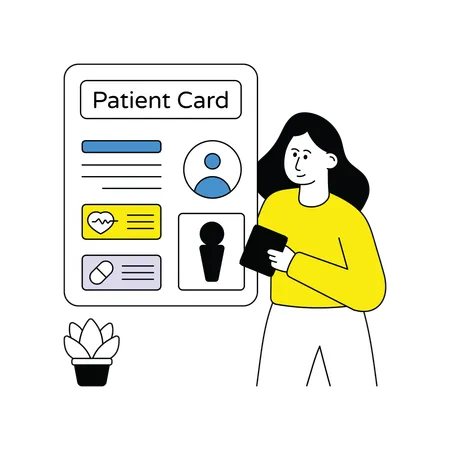 Carte du patient préparée par la direction de l'hôpital  Illustration