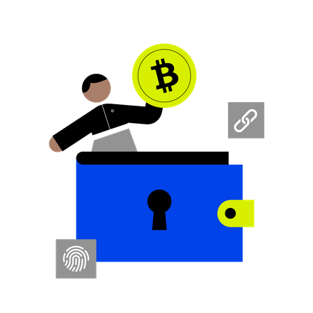 Carteira criptografada  Ilustração