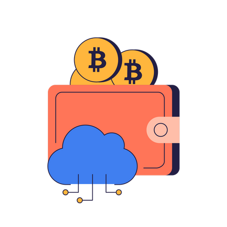 Carteira de nuvem bitcoin  Ilustração
