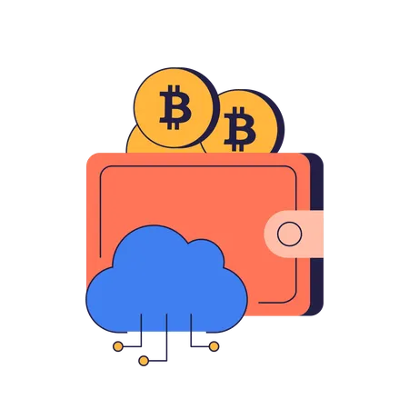 Carteira de nuvem bitcoin  Ilustração