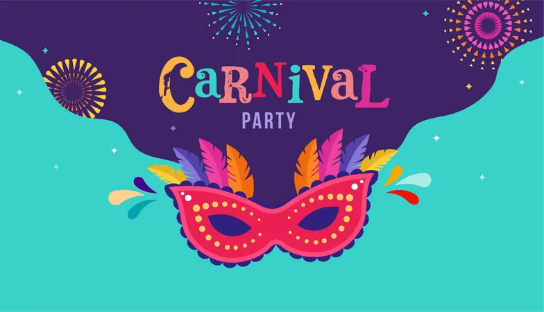 Cartel de fiesta de carnaval  Ilustración