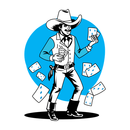 Cartes de cow-boy  Illustration