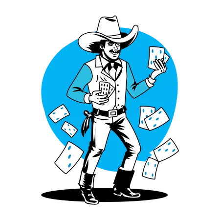 Cartes de cow-boy  Illustration