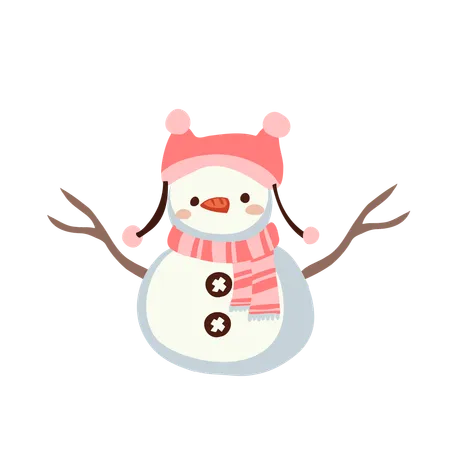 Cartoon snowman  Illustration