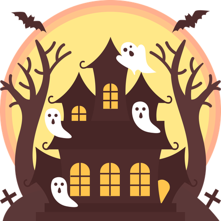 Casa Assombrada de Halloween  Ilustração