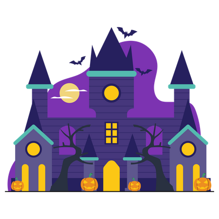 Casa Assombrada de Halloween  Ilustração
