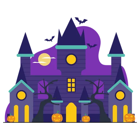 Casa Assombrada de Halloween  Ilustração