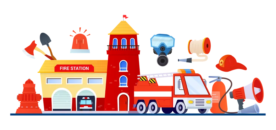 Estación de bomberos  Ilustración