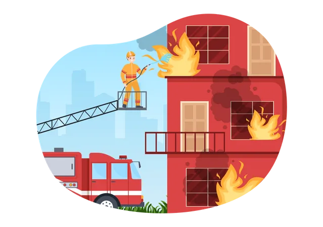 Casa de extinção de bombeiros  Ilustração