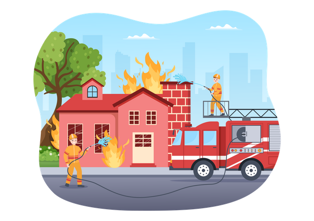 Casa de extinción de bomberos  Ilustración