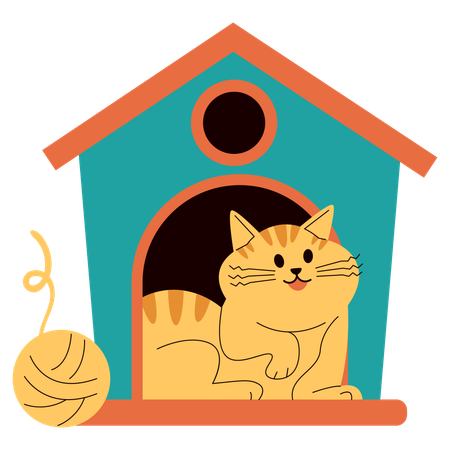 Casa de gato  Ilustração