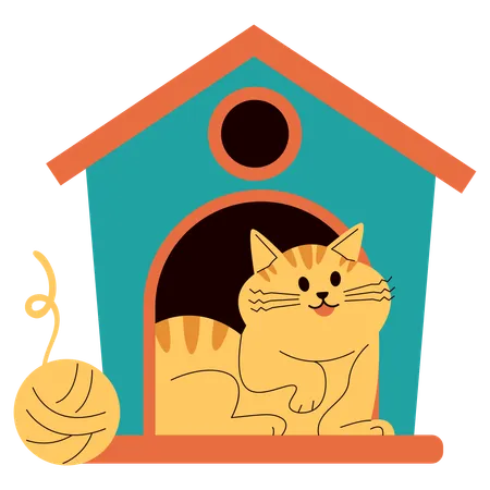 Casa de gato  Ilustração